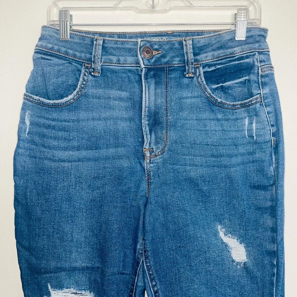 Maurices Patch Ripped Skinny Jeans Medium Wash High Rise Medium Short Women’s - Picture 4 of 13
